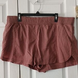 Avia Striped dusty mauve lightweight athletic shorts Sz XXL NWOT